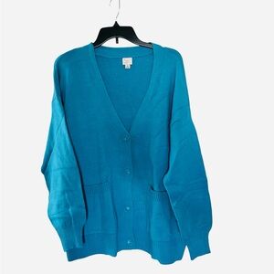A New Day Cozy Blue Women's Cardigan Sweater